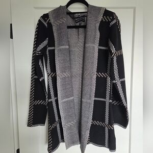 Frank Lyman Design Black and Gray Plaid Cardigan